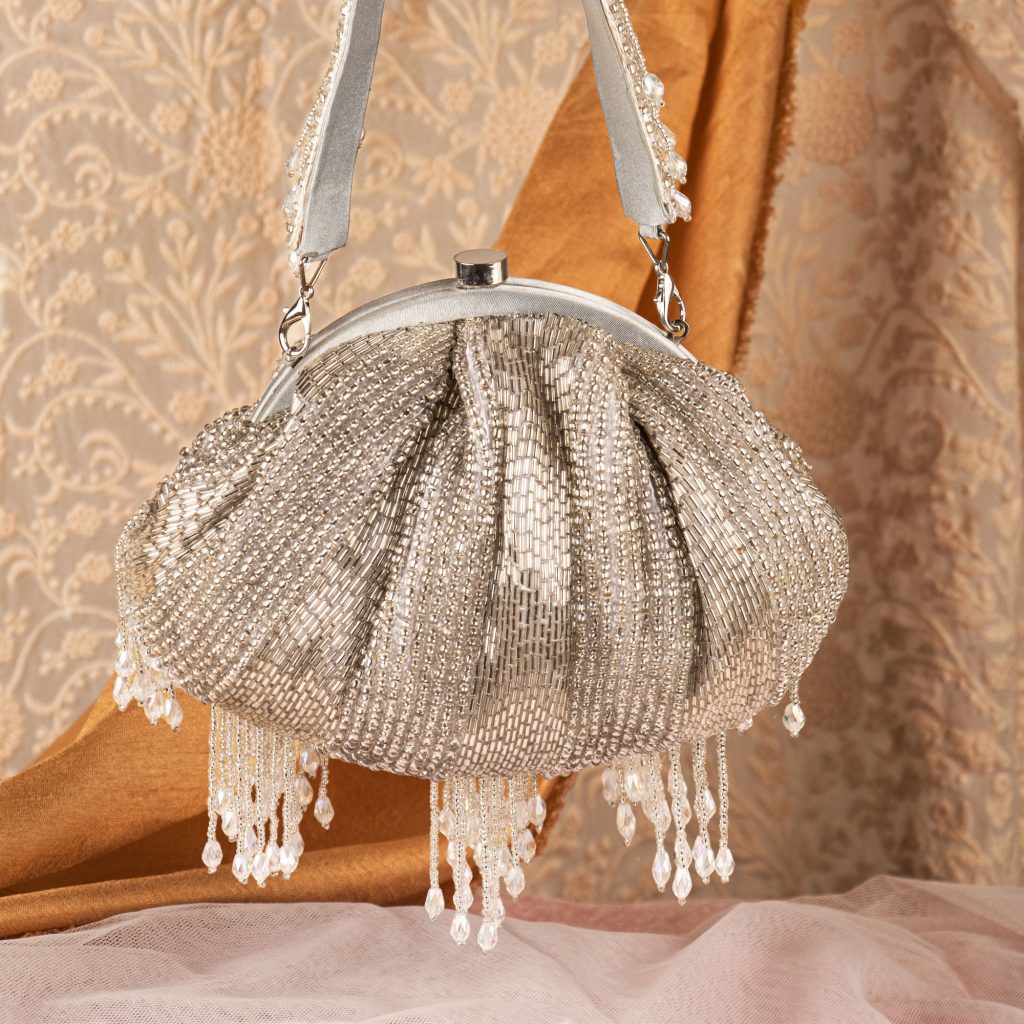 silver designer handbags 